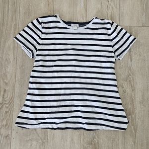 J. Crew Tie Back Top, Size Small, White with Navy Stripes